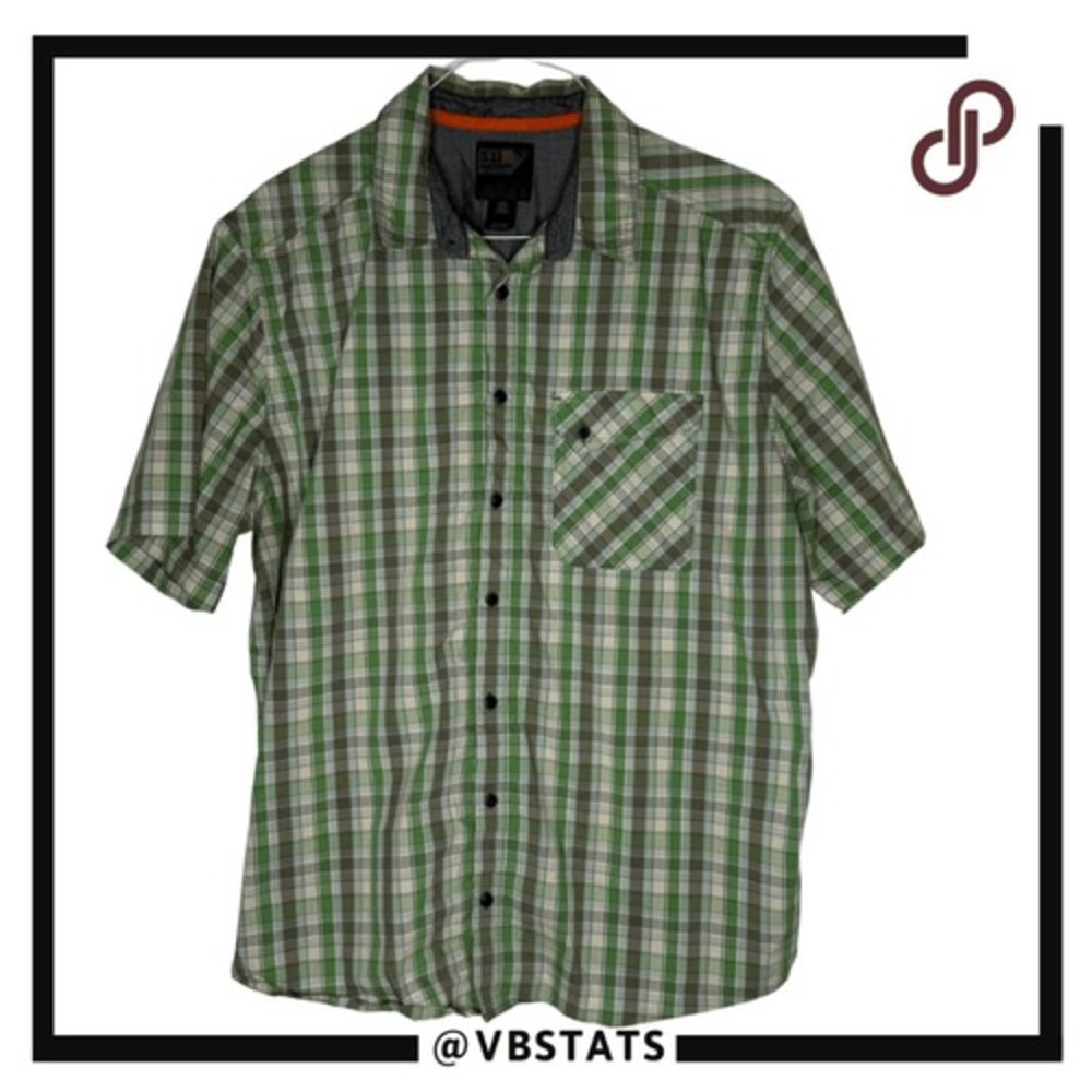 5.11 Tactical Men's Plaid Hiking Short Sleeve‎ Button Up Shirt Multicolor Large